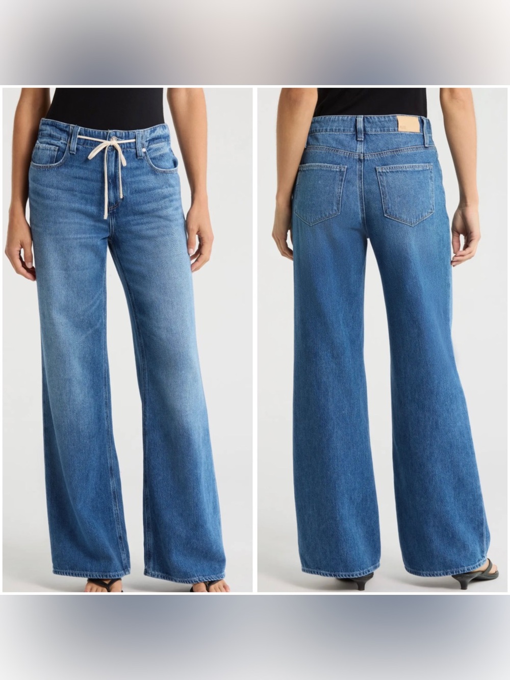 Paige Zoey Tie Waist Wide Leg Jeans high-rise Size 27 NEW!